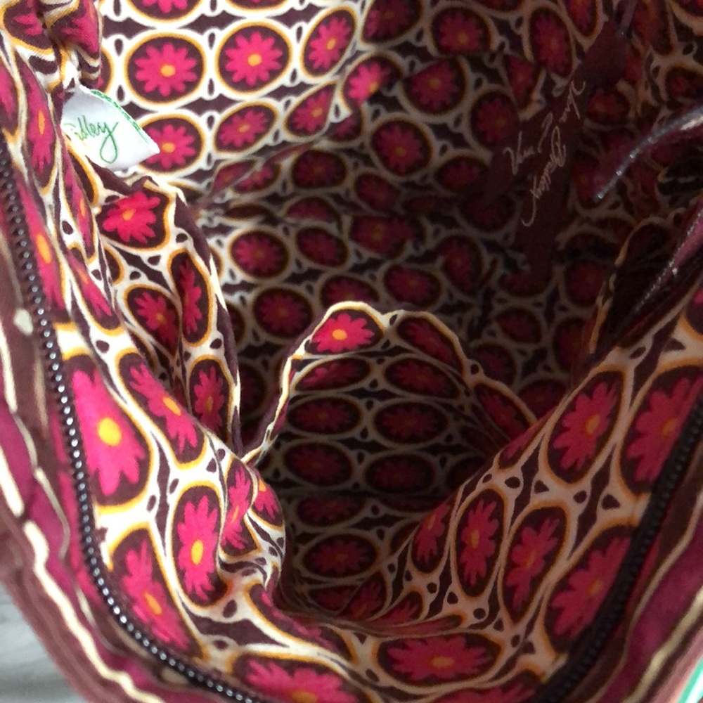 Vera Bradley Purse Pink and Brown Floral - Picture 4 of 13